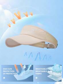 CAMEL CROWN Empty Top Sun Visor Hat, UV Protection Quick Dry Sports Cap, Lightweight Sun Hat For Running & Tennis In Summer - Light Apricot - View 4