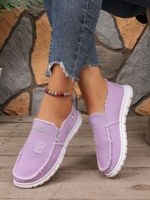 Hidkat Women's Lightweight Comfortable Breathable Running Fitness Shoes Casual Black Popular Versatile Suitable For All Seasons - Purple - View 2