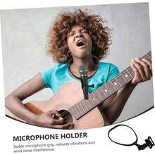 Hands-Free Neck-Mounted Microphone Stand, Lightweight Detachable Microphone Holder With Adjustable Clip, Durable ABS Material, Suitable For Musical Instrument Accessories, Music Class, Party, Stage Performance, Ideal For Stage Performers, Speakers And Musicians - Black - Neck Strap Stand - View 6