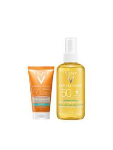 Vichy [組合包] Capital Soleil 有色乾爽觸感防護面部乳液 SPF50 50ml + 太陽防護水 SPF50 200ml - 無色 - 查看 1
