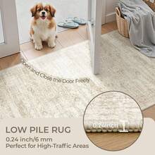 Alfombra de pasillo antideslizante para dormitorio, alfombra lavable con reverso de goma - Alfombra suave de pelo corto para cocina, lavandería, baño (61 x 244 cm, beige/marfil) - Camel - Ver 9