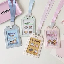 Cute Cartoon Cat Neck Lanyard Card Holder, Student Meal Card Campus Card Holder, Office Badge Long Rope Card Holder - Multicolor - View 6