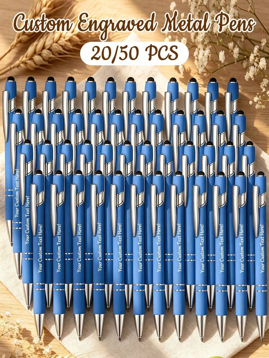20件/50件客製化刻字黑色金屬,可刻姓名、口號,適用於公司客製化、學生姓名刻字、廣告促銷、防丟刻字、個性化禮物、返校季、禮物創意、極簡風 - 套裝 - 查看 1