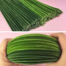 202/402Pcs Green Pipe Cleaner Flower Bouquet DIY Kit, Soft Fuzzy Green Chenille Stems Craft Supplies, 200/400 Solid Green Pipe Cleaners, Floral Stems, Floral Tape, Step Guide & Tutorial Video, Beginner Flower Craft Set. - SET - View 8