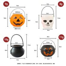 Q-Lia Halloween Plastic Smiling Pumpkin Bucket Venue Decoration Prop Ghost Pumpkin Bucket Cross-Over Pumpkin Lantern Decor - Multicolor - View 5