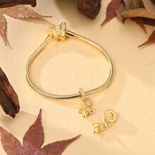 1 Pc 18K Gold Plated Autumn Maple Leaf Wheat Acorn Sunflower Series Charm Fit Bracelet For Diy Jewelry Making, Ideal Choice For Women Jewelry Gift - Gold Or Silver - View 8
