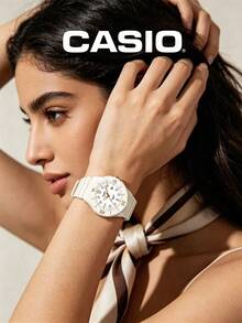CASIO Women's Fresh Minimalist Watch Collection, 100m Water Resistant, Colorful Plaid Resin Strap, Student Commute Shock-Resistant Sports Quartz Watch - one-size - View 4