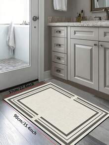 1pc Modern Minimalist Double Layer Geometric Frame Line Floor Mat, 3.5mm, Cuttable, Kitchen Non-Slip Mat, Absorbent And Dirt-Resistant, Suitable For Kitchen, Bathroom, Entrance, Living Room, Bathroom Floor Mat, Hallway Carpet, Outdoor Garden Door Mat. - Multicolor - View 13