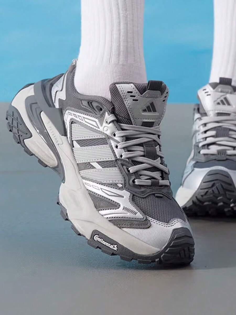 Adidas Unisex XLG STORM EDGE Lightweight Mecha Dad Shoes Training Sports Casual Shoes - Grey - View 1