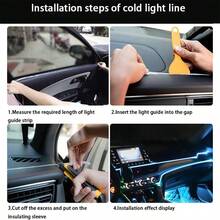 Dây đèn LED viền ô tô 3m ánh sáng lạnh, đèn trang trí nội thất ô tô dạng kẹp, dây đèn phát sáng - Ánh sáng xung quanh - Xem 8