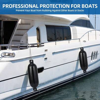 4 Pack Boat Fenders,16"/20"/23"/27" Inflatable Boat Bumpers For Docking,Dock Bumpers With 4 Ropes,1 Air Pump & 1 Storage Bag,Ideal For 10-35ft Boats,Fishing Boats & Yachts