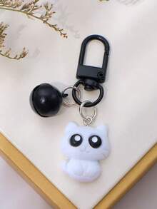 2pcs Fashionable Black And White Cat Keychain, Backpack And School Bag Pendant, Phone Case Pendant, Gift For Girls, Small Gift For Friends - Black and White - View 4