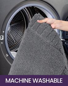 DEXI Tapete para Baño 40 x 60 cm, Alfombra de Baño Antiderrapante, Tapetes de Baño Supersuave y Absorbente, Lavable a Máquina, Blanco - Gris Oscuro - Ver 7