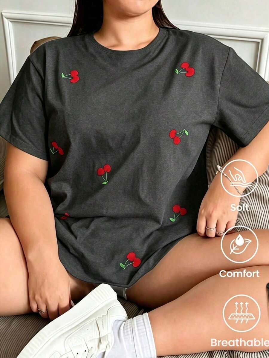 Plus Size T-Shirts - Dark Grey - View 1
