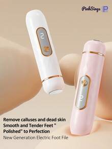 PinkSings Electric Foot Callus Remover & Foot Care Set - 2-Speed Rechargeable Foot File With 5 Grinding Heads, Suitable For Cracked Heels, Dead Skin And Thick Toenails, Includes Heel Scraper And Nail Grinding Head - Multicolor - View 4