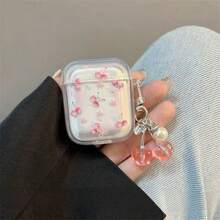 漸層櫻桃圖案 Pro 第2代保護殼 Pro /Pro 3/2/3代藍牙耳機殼 Apple 第4代保護軟殼，節日禮物 - 粉色 - 查看 3