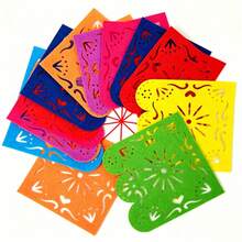 5 Pcs (40 Pieces) Mexican Felt Banners, Colorful Day Of The Dead Party Decorations, Holiday Birthday Party Decor, Day Of The Dead Garland, Mexican Decor, Wedding Holiday Party Halloween Christmas Decorations - A - View 4