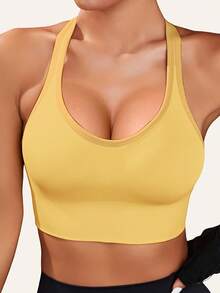 7 Pcs Seamless Sports Bra,  Adjustable Back, Wire-Free Yoga Sports Bra, Push-Up, Quick-Drying, Shockproof Fitness Vest Style Sports Bra For Women. - 彩色 - 查看 2