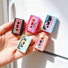5/10/15pcs Cute Realistic Tape Fridge Magnets, Resin Material, Vintage Music Lover Gift, Colorful Tape Shaped Fridge Decoration Magnets, Home Decor - Multi-color - View 5