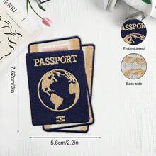 1 Passport Patch, Travel Passport Patch, Round-The-World Travel Pattern Clothing Patch, Jacket Patch, Travel Backpack Patch - A - View 2