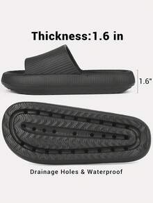 Clouds Slides Anti-Slip Pillow Slippers For Women And Men House Slippers Shower Shoes Indoor Slides Bathroom Sandals Comfort Thick Sole Slides - 黑色#1 - 查看 3