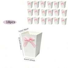6/12/18pcs Bowknot Popcorn Box Party Supplies Candy Gift Box Bag Candy Snack Mini Snack Candy Food Container Birthday - Multicolor - View 9