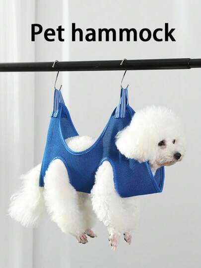 1pc Pet Grooming Hammock, Multiple Sizes Available, Durable And Wear-Resistant Material, Hanging Design To Secure Cats And Dogs, Convenient For Nail Trimming And Fur Cleaning, Reduces Pet Movement, Side Holes For Limbs To Extend, Easy To Wear, Equipped With Hanging Straps For Easy Suspension, Suitable For Cats And Small Dogs, Home Pet Cleaning And Grooming Tool