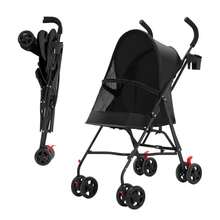 3 In 1 Stroller For Dogs Up To 25kg, Foldable, Portable, Large Pet Basket For Small/Medium Dogs And Cats, 360° Double Wheels - Black - View 1