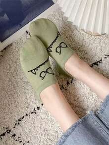 5 pasang/10 pasang Kaos Kaki Wanita Tipis Bernapas Motif Monster Lucu Musim Semi/Panas, Lembut, Nyaman, Elastis, Cocok untuk Pemakaian Kasual Sehari-hari - MultiWarna - View 2