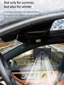 YAIUZGOO 2-In-1 USB & Solar Powered Car Cooling Fan, Window Ventilation Exhaust System, Portable Air Circulation Cooler For Cars, SUVs & Trucks - B - View 3