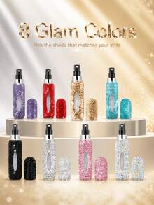 3/2/1pc Luxury Rhinestone Perfume Refillable Bottles (5ml) | Portable Sparkling Travel Spray Bottles | Vacuum Press Fine Mist Sample Dispenser For Women | Elegant Cosmetic Storage - Multicolor - View 3