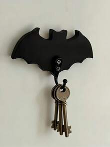 2pcs Halloween Black Bat Key Hooks, Wooden Creative Decorative Crafts - Multicolor - View 7