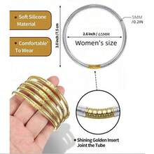 7pcs/Set Fashion Crystal Glitter Jelly Bracelets For Women, Lucky Symbol Buddhist Wristbands - Multicolor - View 4