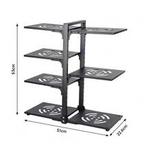 LIVINGANDHOME 2/3/4/5/7-Tiers Adjustable Kitchen Pot Rack Organizer,Pots And Pans Organiser Rack,Pot Pan Rack,Under Sink Storage Shelf Rack,Kitchen Storage Shelf Rack Organzier - Black - View 14