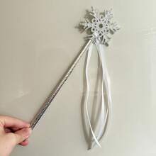 9pcs Silver Snowflake Magic Wands With Ribbons - Winter Theme Plastic Magic Wands, Three-Color Mix, Suitable For Holiday Parties And Decorations, Christmas Halloween Holiday Decor | Elegant Design, Sturdy Construction, Lightweight Material Festive Accessories And Event Props - Multicolor - View 6