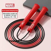 Mesuca Tali Lompat Kebugaran untuk Pemula, Cetakan Marvel Berlisensi Resmi, Skema Warna Merah dan Hitam, Ringan, Putaran Halus dan Cepat, Tali Lompat Latihan Hemat Tenaga, 1 Pasang - Merah - View 1