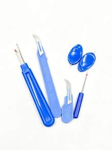 6件組拆線器工具組，彎曲拆線器 + 標準尺寸拆線器 + 快速穿線器，DIY刺繡縫紉手工藝配件，實用極簡風，適用於居家衣物修補、手工縫紉專案，多功能縫紉套組 - 縫紉拆線器套裝 - 查看 1