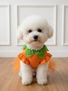 LUCKIE LABO 1pc Halloween Pumpkin Smiling Face Funny Pattern Pet Dress, Physical Flea Prevention, Reduces Shedding, Heat-Insulating And Breathable, Suitable For Small And Large Dogs And Cats, Indoor And Outdoor - Multicolor - View 9