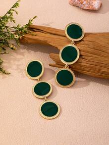 1 Pair Fashionable Oversized Oil Drop Earrings For Women - Geometric Teardrop Earrings - View 10