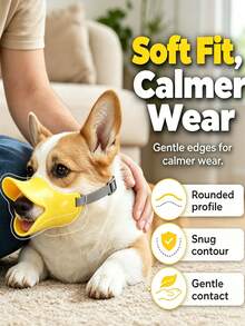 1pc Small Dog Muzzle, Anti-Bite Silicone Duck-Shaped Dog Muzzle, With Adjustable Strap, Prevents Barking And Biting, Suitable For Small And Medium Dogs Anti-Barking Muzzle, Soft Duck-Shaped Silicone Muzzle - Multicolor - View 3