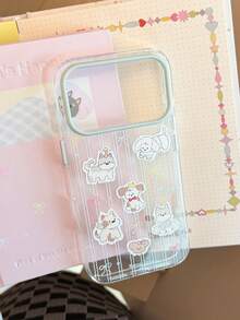 INS Blue Striped Puppy Phone Case Compatible With IPhone 17 Pro Max, Apple 16, 13, 14, 15, 17, Fresh Cartoon Soft Cover, Fashionable Highly Attractive Anti-Drop Protective Case - Multicolor - View 3