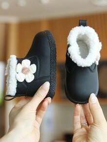 1 Pair Autumn/Winter Baby Snow Boots, Soft & Comfortable, Cute & Playful, Suitable For Multiple Occasions - Black - View 4