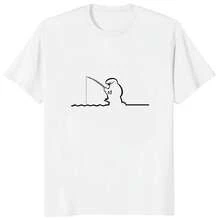Humor La Linea The Line Osvaldo Cavandoli TV Print T-Shirt, Hip Hop Style Casual Clothing, Harajuku Hipster T-Shirt, Loose Casual T-Shirts For Women - Shape - View 1