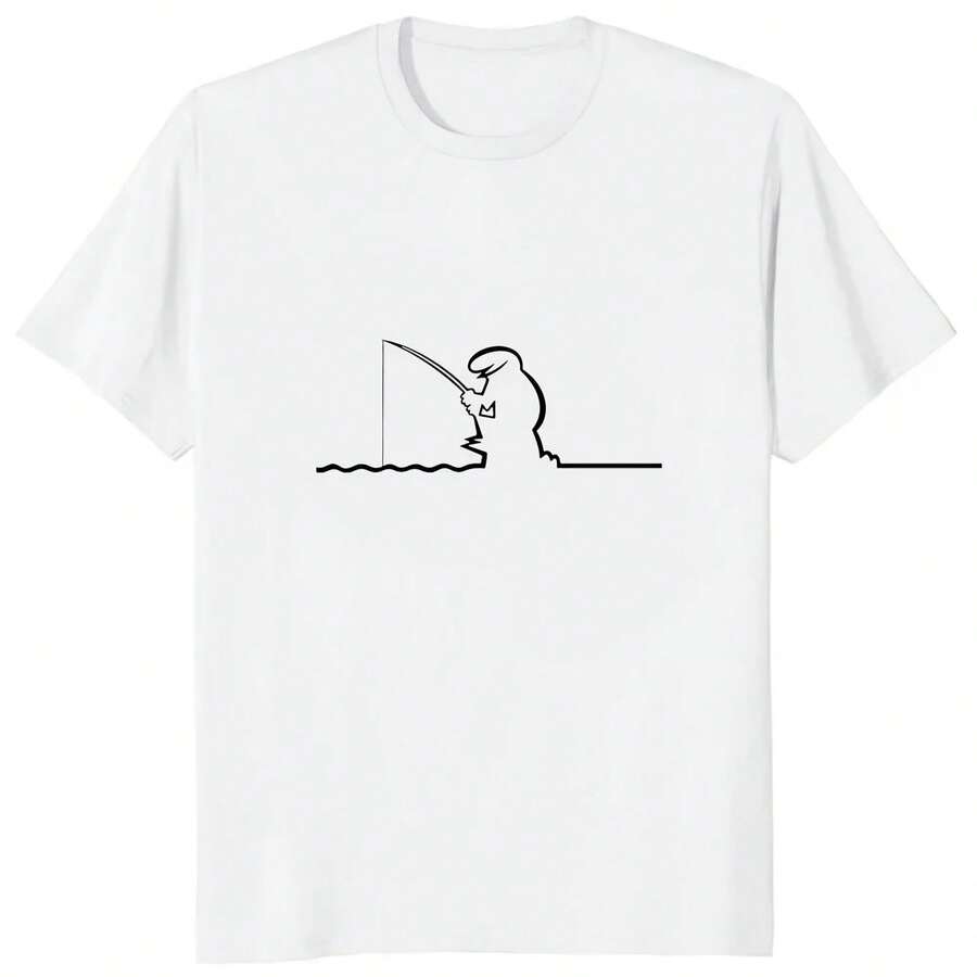 Humor La Linea The Line Osvaldo Cavandoli TV Print T-Shirt, Hip Hop Style Casual Clothing, Harajuku Hipster T-Shirt, Loose Casual T-Shirts For Women - Shape - View 1