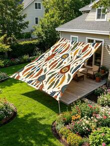 Rectangular Sand-Colored Sun Shade Sail, UV-Resistant Shade Cloth, Suitable For Backyard, Patio, Deck, Garden, Outdoor Activities And Facilities (Support Frame Not Included) - Multicolor - View 4