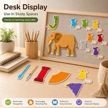 hoojojo 1 Set Of 7 Blind Mice Felt Storytelling Set, Colorful Mice And Elephant Storytelling Set, Interactive Reading Teaching Aid, Color Matching, Logical Thinking, Classroom Learning, Teacher Supplies - Multicolor - View 5