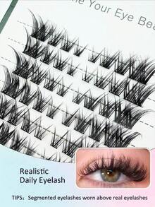 DIY Segment Cluster False Lashes Natural Wispy Individual Eyelash Clusters Thin Lightweight Band Reusable Home Lash Extension Supplies For Beginners - View 4