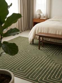1pc Nordic Modern Minimalist Geometric Circular Line Design - Soft Faux Cashmere Area Rug, Bathroom, Kitchen, Entryway, Hallway, Bedside, Living Room, Bedroom, All Season Machine Washable Large Size Floor Mat, Aesthetic Home Decor - Multicolor - View 5
