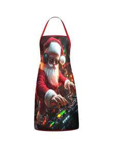 4Pcs Funny Santa Beer DJ Print Christmas Kitchen Baking Aprons SetChristmas Craft Brews Apron Set Of 4, Funny Santa & Reindeer Pattern Kitchen Aprons, Festive Holiday Cooking Baking Apron For Christmas Party Home Bar Decorations Gift - Multicolor - View 7
