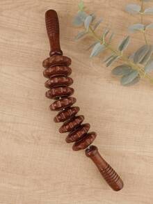 Wooden Massage Roller Tool, Manual Massage Roller Stick For Body Shaping, Lymphatic Detox, Cellulite Reduction, And Muscle Massage For Waist, Thighs And Abdomen, Suitable For School, Back To School, Travel And More - Coffee - View 2